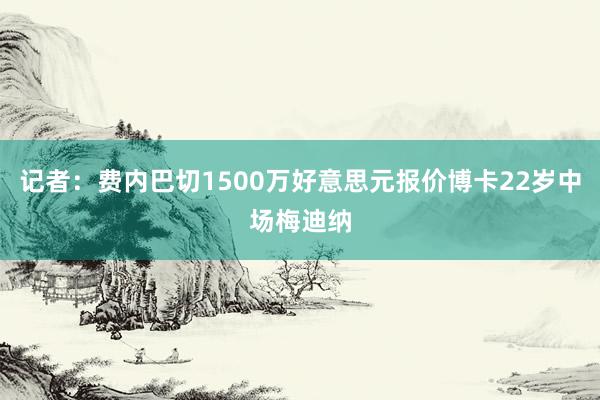 记者：费内巴切1500万好意思元报价博卡22岁中场梅迪纳